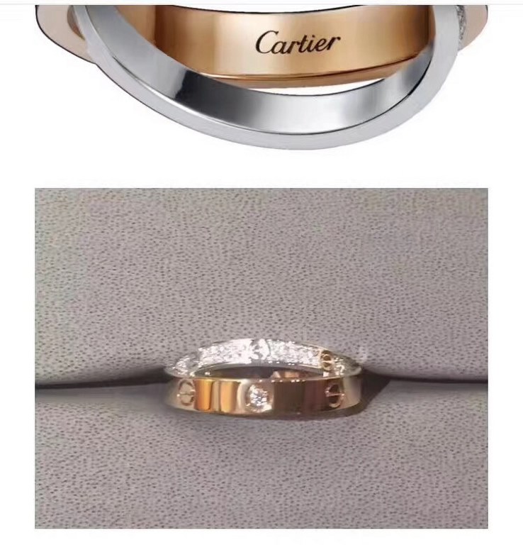 Cartier love new models two in one   screw double ring cross ring   classic generous models, gift self wear elegant beauty to the ultimate    using 925 sterling silver plating 18K gold inlaid with imported simulation dia