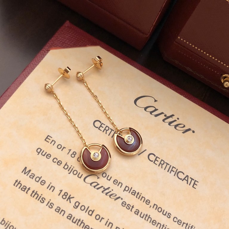 Seiko version] Cartier amulet earrings carnelian earrings, real gold customized the most one! With a variety of different guardian stones to convey strong emotions, it is like an amulet, or a lock of promises, spitting o