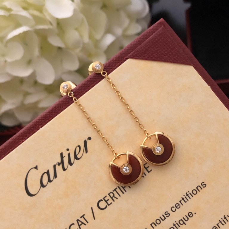 Seiko version] Cartier amulet earrings carnelian earrings, real gold customized the most one! With a variety of different guardian stones to convey strong emotions, it is like an amulet, or a lock of promises, spitting o