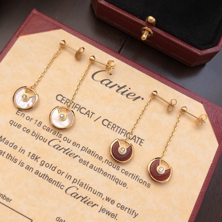 Seiko version] Cartier amulet earrings carnelian earrings, real gold customized the most one! With a variety of different guardian stones to convey strong emotions, it is like an amulet, or a lock of promises, spitting o