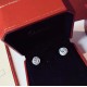 Cartier Cartier Spin Series four claw earrings   original logo word print classic luxury high-end custom 925 sterling silver gold-plated! bling bling high carbon diamond shock you understand   star models, beautiful beau