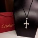 New  Offer Grade CARTIER Cartier Crystal Diamond Cross Type Necklace!    one to one original logo lettering print    imported set diamonds  necklace Exquisite small   Hundreds of models  price pretty    noble atmosphere 