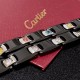 Cartier Cartier card family classic large white diamonds colored diamonds carbon black chain Large size men's 21Cm bracelet  Tank chain unisex models  Men and women can wear! Thick and high quality  zp replica 14K steel 