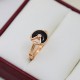 Cartier Amulette ring Inlaid with black onyx S925 sterling silver Engraved logo Plated 18k champagne gold color [Finished sterling silver version]   [925] Cartier Amulette ring ! Cartier Amulette de Cartier collection. A