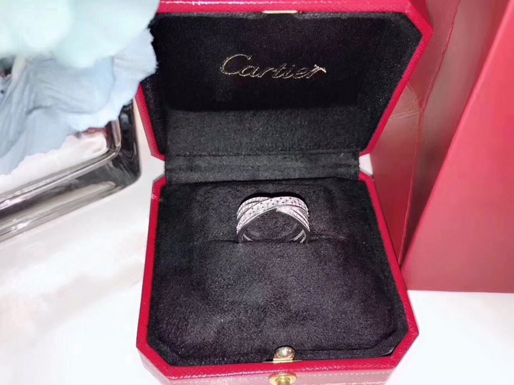 Cartier new double ring, S925 sterling silver fine version, noble and luxurious, the United States version of the size 6.7.8, ring item QN60.