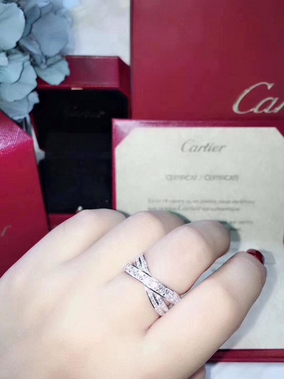 Cartier new double ring, S925 sterling silver fine version, noble and luxurious, the United States version of the size 6.7.8, ring item QN60.