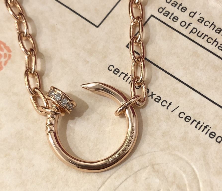 Cartier Cartier new nail necklace skeleton chain original consistent proportion of the same models of the stars crafted to perfection Electroplated 18k gold technology counter version one to one must be done    original 