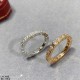 V gold plated with mickey gold. Yardage 5678 Only Premium Finished Cartier Spaced Row Diamond Ring   Each stone on the ring is hand set Refractive refractive index visible to the naked eye   V-gold with 1.0 micronized go