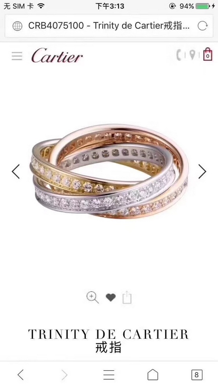 Cartier Really good-looking   counter three rings three-color diamond-set ring   split-color plating, plating three times, slightly flawed to return to the power supply, a full three months to ship perfect 925 sterling s