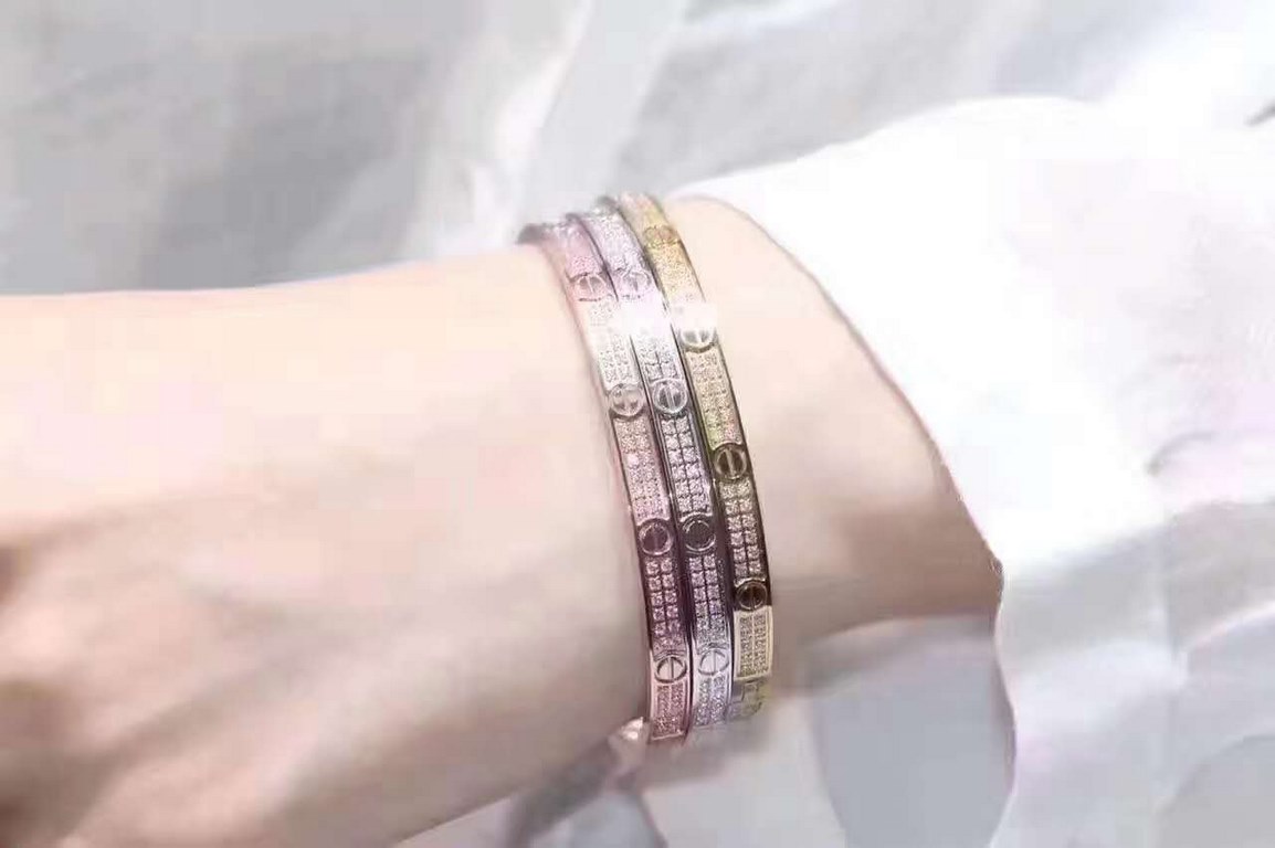 Catier Cartier Narrow Full Star Bracelet Three colors rose goldgoldsilver Titanium steel Leve collection   million years of classic bracelet  Sincere representation   Love deep and strong symbol of beauty and contentment