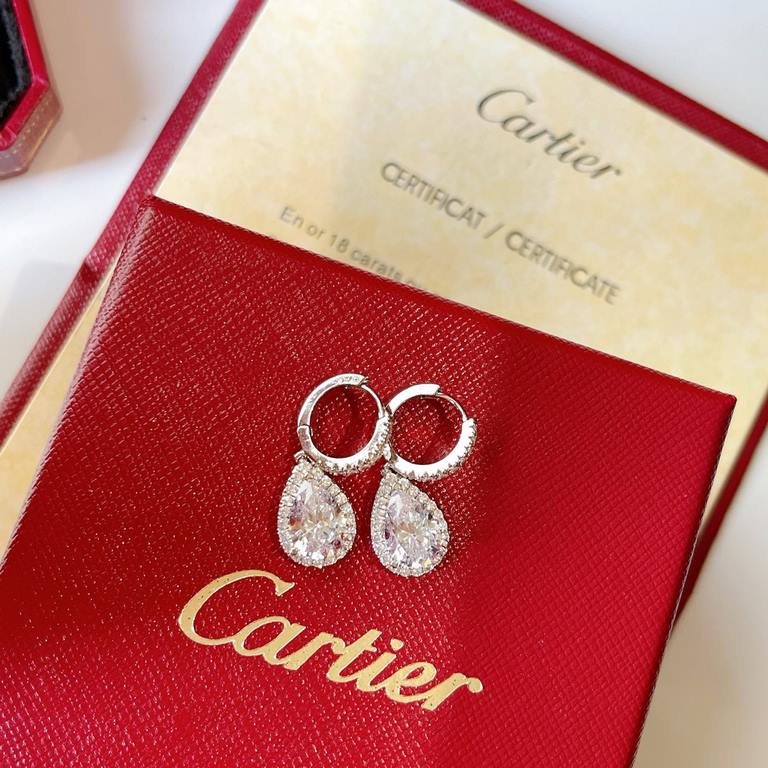 Cartier   water drop earrings earrings one to build a sterling silver needle U.S. goods   main stone water drop senior simulation diamonds is the perfect interpretation of classic and fashion, with a strong elegant atmos