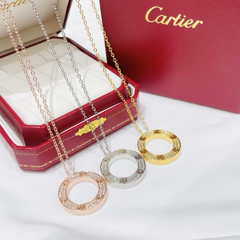 B898   V gold version Cartier (Cartier) Classic full of stars  necklace - Cartier LOVE series that is born for the vow of love, the classic screw logo seal the world's most beautiful sentiment.     Atmospheric fashion ti