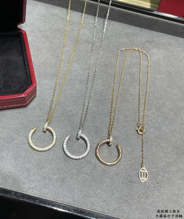 9 2  5       Cartier Cartier Full Diamond Nail Necklace Classic 3 colors complete!