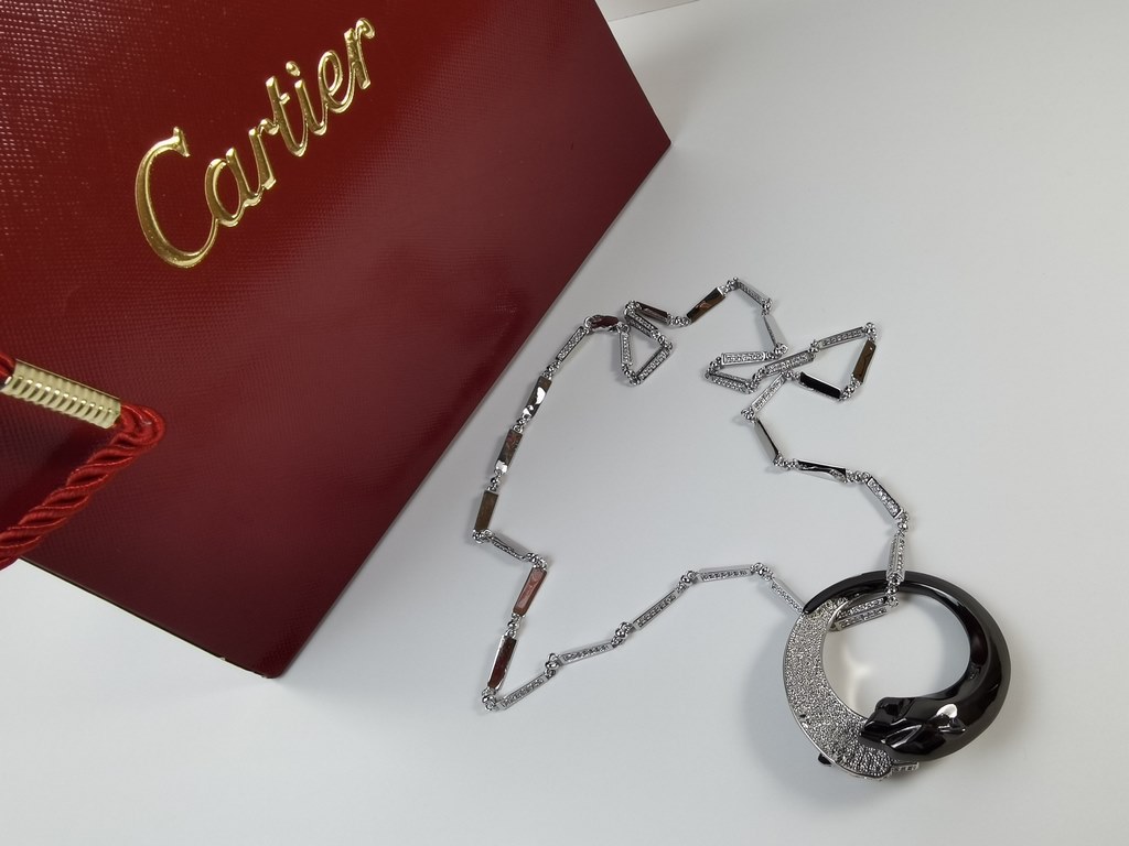 Cartier Cartier 11 leopard full of diamonds Edition necklace shipment Classic noble style, luxury full of diamonds caressing leopard design Exclusive real photos   Heavy industry to create a perfect replica of the