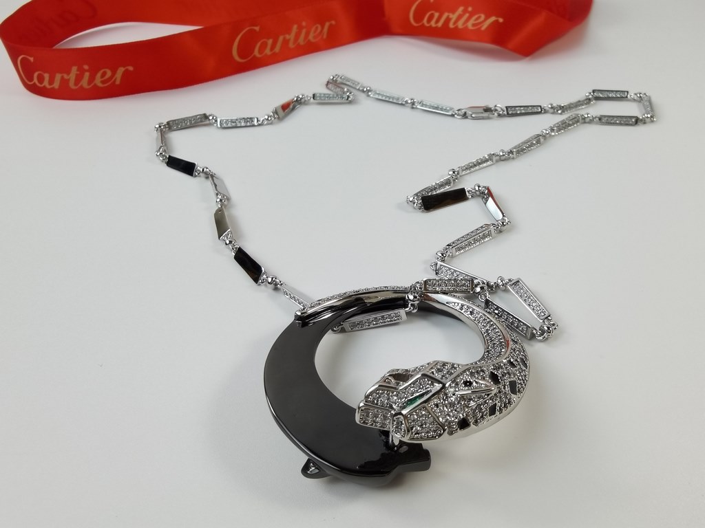 Cartier Cartier 11 leopard full of diamonds Edition necklace shipment Classic noble style, luxury full of diamonds caressing leopard design Exclusive real photos   Heavy industry to create a perfect replica of the