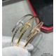 V gold plated 1.0 imitation gold Size 16.17. CNC pair version Cartier fine version of the head and tail diamond hollow tube studs bracelet, three colors together