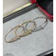 V gold plated 1.0 imitation gold Size 16.17. CNC pair version Cartier fine version of the head and tail diamond hollow tube studs bracelet, three colors together