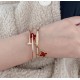 V gold plated 1.0 imitation gold Size 16.17. CNC pair version Cartier fine version of the head and tail diamond hollow tube studs bracelet, three colors together