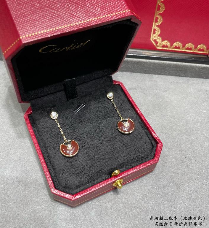 V gold plated 1.0 imitation gold Cartier CNC amulet earrings, Amulette de Cartier jewelry, the most customized one in real gold! With a variety of different guardian stones to convey strong emotions, it is like an amulet