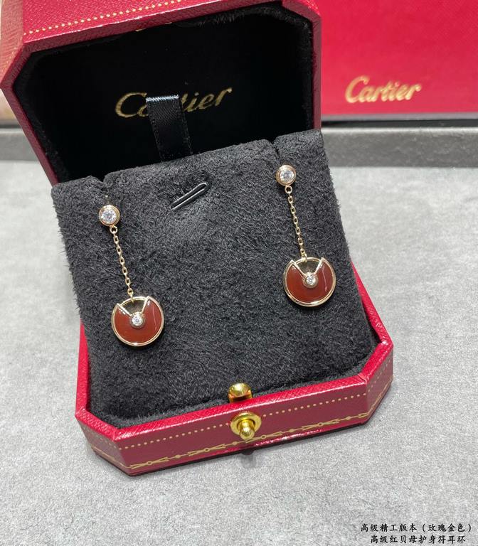 V gold plated 1.0 imitation gold Cartier CNC amulet earrings, Amulette de Cartier jewelry, the most customized one in real gold! With a variety of different guardian stones to convey strong emotions, it is like an amulet