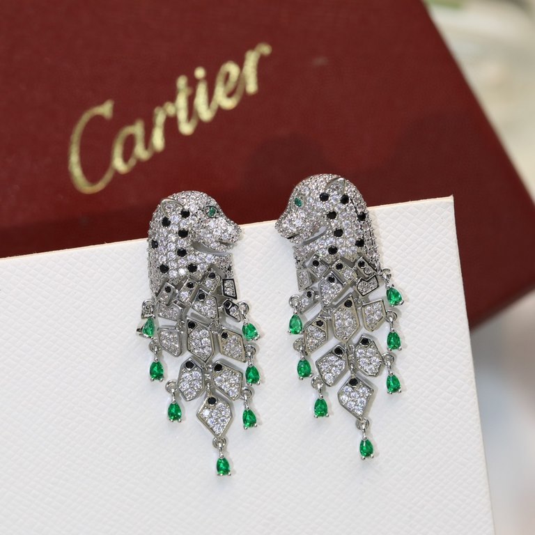 Star hot push models    Cartier Cartier Collection Jewelry sexy stereo SOLEIL fashion full diamond spotted leopard colored diamond earrings earrings shipped   stars with the same paragraph, beautiful beautiful extremely 