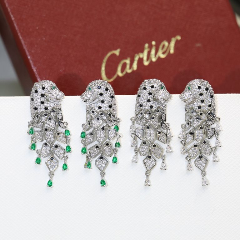 Star hot push models    Cartier Cartier Collection Jewelry sexy stereo SOLEIL fashion full diamond spotted leopard colored diamond earrings earrings shipped   stars with the same paragraph, beautiful beautiful extremely 