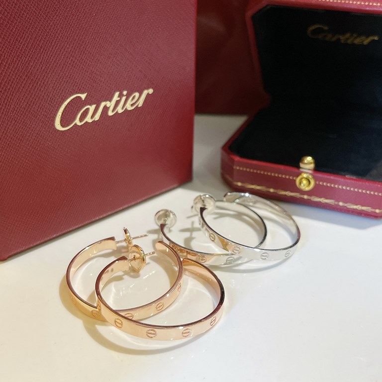 Cartier   Noble Gorgeous Large hoop earrings earrings temperament Queen High-end sub-gold material electroplated thick gold craftsmanship a series of the Queen's customized models The emperor's jeweler is worthy of top q