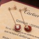 Cartier amulet earrings carnelian earrings, real gold customized the most! With a variety of different guardian stones to convey strong emotions, it is like an amulet, or a lock of promises, spilling out the heart's desi