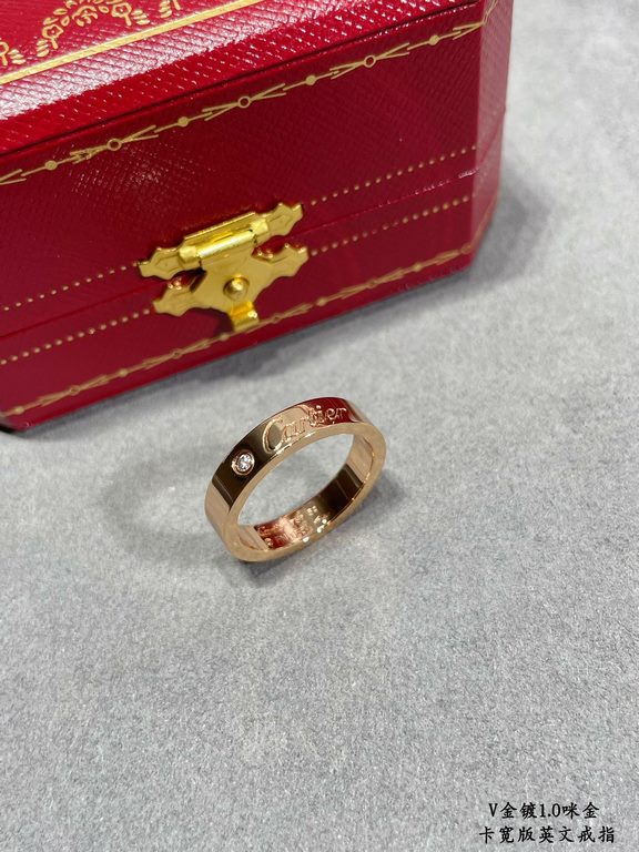 V gold material Wide version. Size 678 Rose gold. Cartier CNC Wide English Ring   One of the most popular rings     Timeless classic In recent years it's been very hot High-end High-carbon diamonds micro-set material Sam