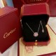 Limited Edition Cartier Cartier Tricolor Pink Diamonds  Necklace Earrings Trinity de cartier collection High-end customization High-class color separation plating exquisite craft top s925 sterling silver material does no