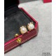 V gold plated imitation gold crafted Cartier cowry pearl earrings, elegant series! 8mm Japanese akoya sea water pearl, round, flawless, aurora borealis! In stock. Premium version Great gift. Natural pearls are non-refund