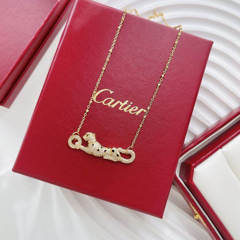 Cartier Cartier 11 Leopard full of diamonds Edition Necklace Shipping Classic aristocratic style, luxury full of diamonds caressing leopard design Exclusive real shot   Heavy industry to create a perfect replica of the i