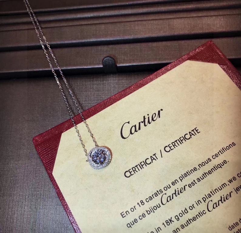 Cartier new luxury round diamonds   counter pop   twisted necklace   high-end simulation double rows of round diamonds necklace    the original single micro-setting process 925 sterling silver  anti-allergy does not fade