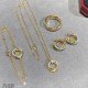 V gold material Split color plating Cartier three rings with diamond earrings, another classic, perfect interpretation of symmetrical aesthetics Elegant and generous. Wear comfort is high It is not easy to hook to the it