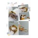 V gold material Split color plating Cartier three rings with diamond earrings, another classic, perfect interpretation of symmetrical aesthetics Elegant and generous. Wear comfort is high It is not easy to hook to the it