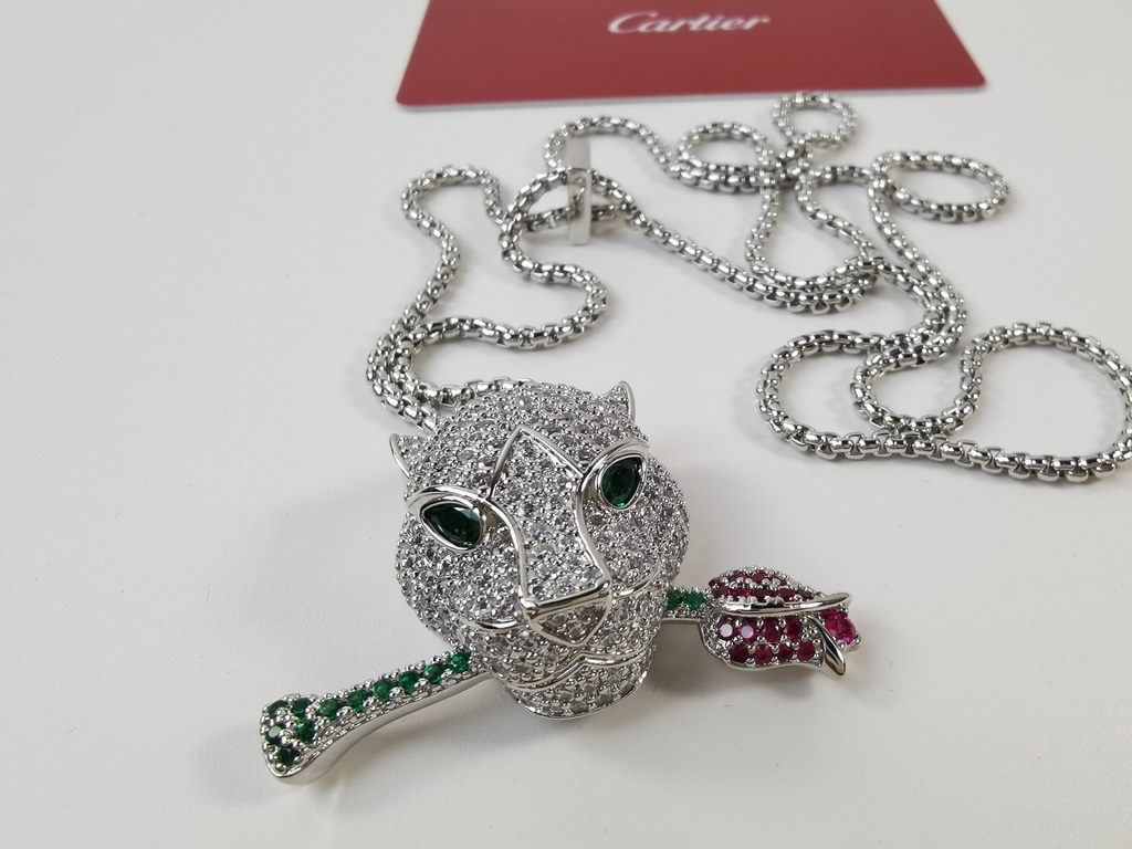 Cartier Cartier 11 leopard full of diamonds edition necklace shipment Classic aristocratic style, luxury full of diamonds caressing leopard design Exclusive real photos   Heavy industry to create a perfect replica of the