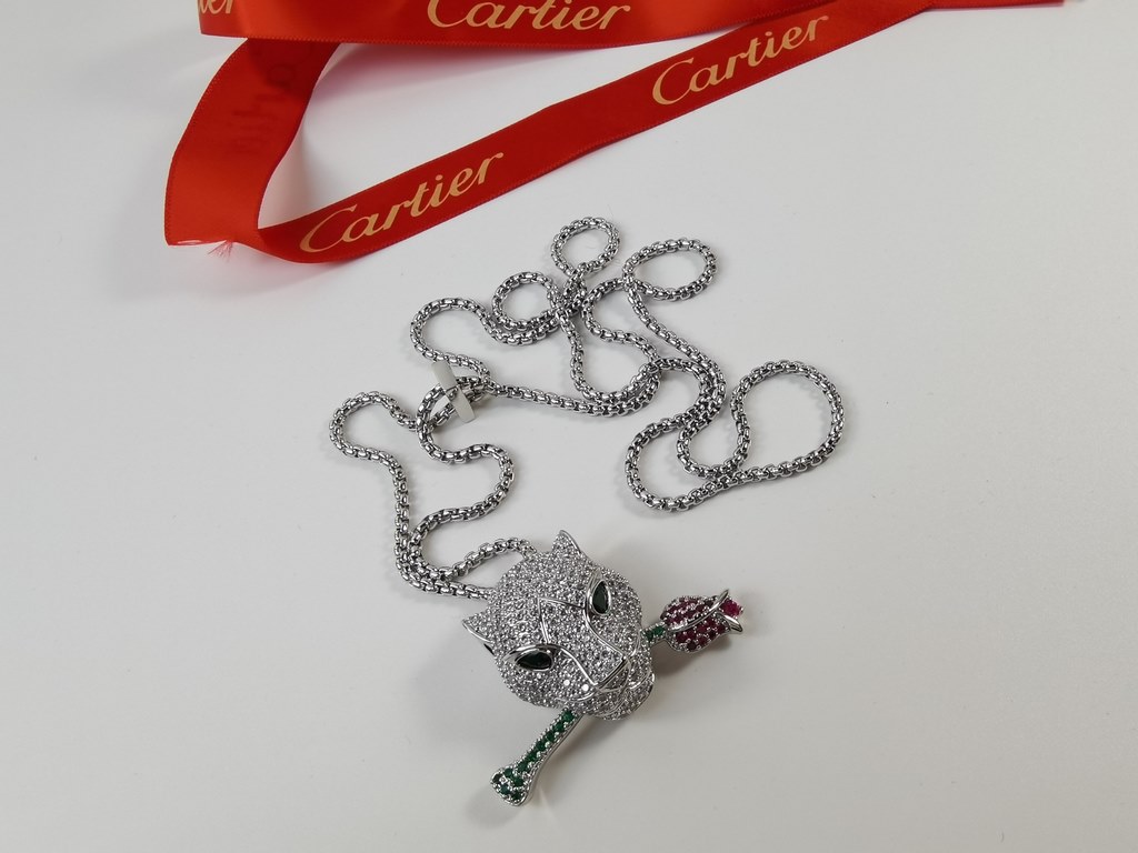 Cartier Cartier 11 leopard full of diamonds edition necklace shipment Classic aristocratic style, luxury full of diamonds caressing leopard design Exclusive real photos   Heavy industry to create a perfect replica of the