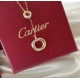 Cartier Cartier 21 years new Trinity series tricolor double ring tassel necklace classic durable, versatile Selected imported from Germany V gold material plating ultra-thick gold, authentic and consistent rose gold ultr