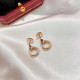 High-end customized Cartier 21 years new three ring series tricolor three ring single diamond earrings   noble and elegant  net red small male fashion people must have     imported top V gold material plating thick gold 