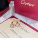 High-end customized Cartier 21 years new three ring series tricolor three ring single diamond earrings   noble and elegant  net red small male fashion people must have     imported top V gold material plating thick gold 