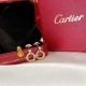 High-end customized Cartier 21 years new three ring series tricolor three ring single diamond earrings   noble and elegant  net red small male fashion people must have     imported top V gold material plating thick gold 