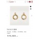 High-end customized Cartier 21 years new three ring series tricolor three ring single diamond earrings   noble and elegant  net red small male fashion people must have     imported top V gold material plating thick gold 