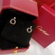 High-end customized Cartier 21 years new three ring series tricolor three ring single diamond earrings   noble and elegant  net red small male fashion people must have     imported top V gold material plating thick gold 