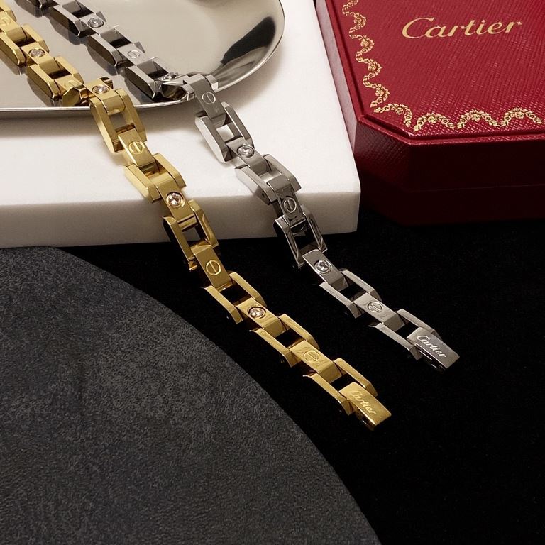 Cartier Cartier card family classic inter-diamond chain   bracelet   tank chain unisex models   men and women can wear! The chain can be cut  zp replica Fine steel quality and color guarantee   exquisite and delicate   m