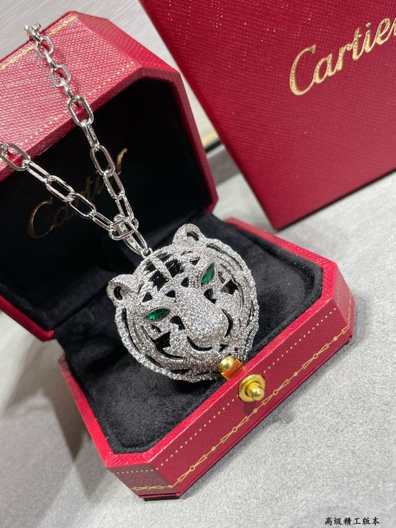 (Chain length 80cm  pendant 5cm) Cartier domineering models tiger necklace   sweater long chain domineering not lose the femininity , to attend the party Patty awesome    unisex!  PANTHèRE DE CARTIER series, tiger head n