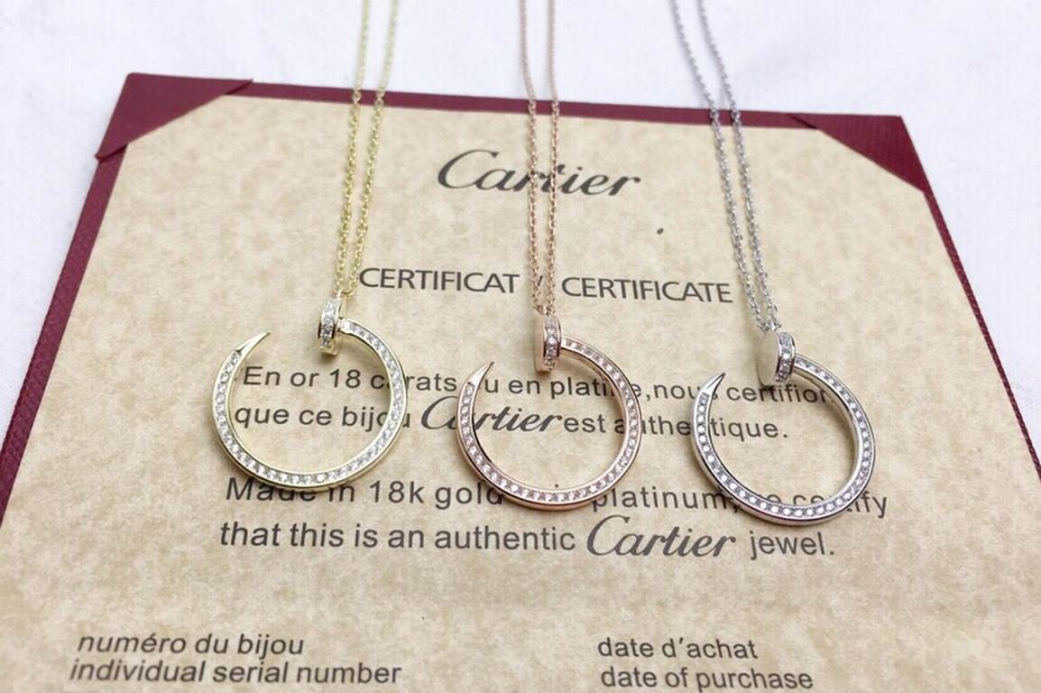 Cartier Cartier Explosive Nail Necklace  S925 silver Counter high quality quality can not be said simply beautiful   spot white gold rose gold two colors to choose   fashion classic never out of date