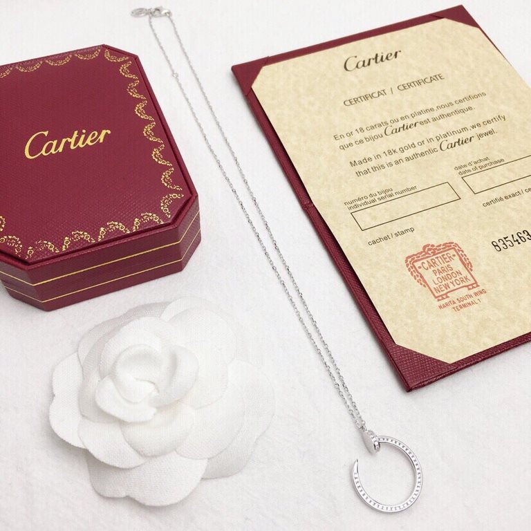 Cartier Cartier Explosive Nail Necklace  S925 silver Counter high quality quality can not be said simply beautiful   spot white gold rose gold two colors to choose   fashion classic never out of date