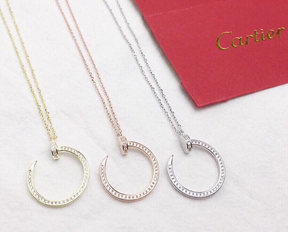 Cartier Cartier Explosive Nail Necklace  S925 silver Counter high quality quality can not be said simply beautiful   spot white gold rose gold two colors to choose   fashion classic never out of date