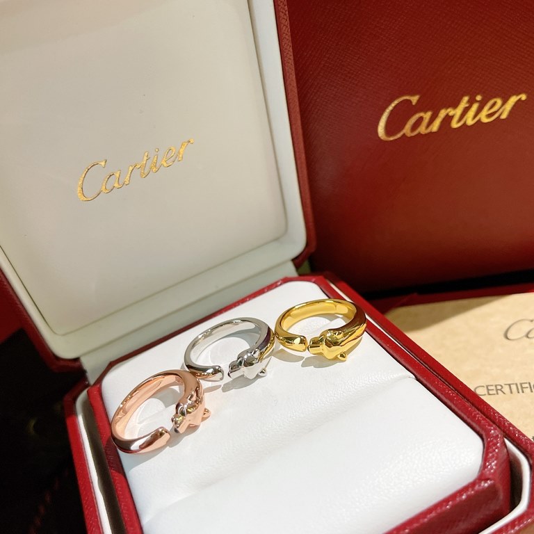 Cartier Cartier Classic Timeless Leopard Polished Leopard Narrow Leopard Split Ring Imported from Germany V-gold material electroplated with imitation gold Ultra-fine craftsmanship Highest version on the market Rose gold