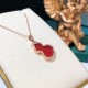 18K Gold Unicorn Gourd Necklace with Cartier ChainGourd has always been a symbol of positivity and good luck. Combined with the warm jade-like agate, it will become a cherished good luck charm and wealth sign to protect 